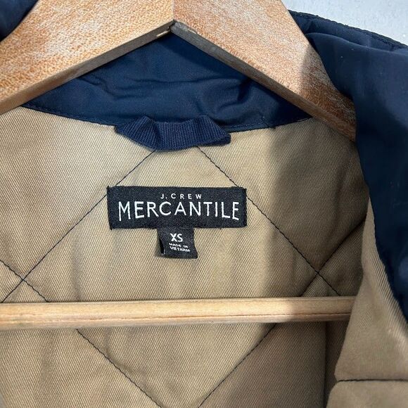 J Crew Mens Quilted Walker Vest XS Navy Blue Full Zip Insulated Outerwear - Picture 7 of 8